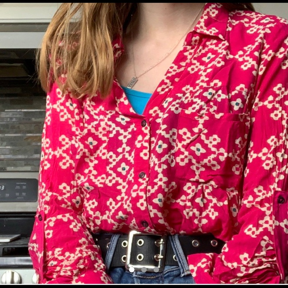 Geometric/floral Maeve button up blouse